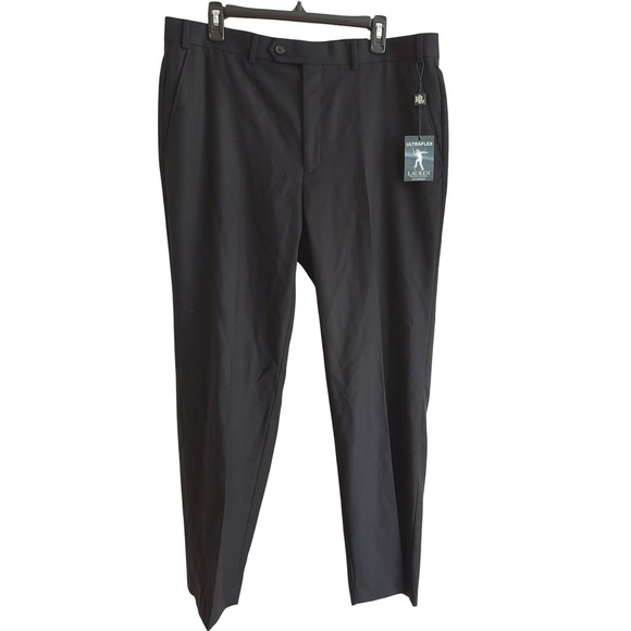 Lauren Ralph Lauren Mens Edgewood Ultraflex 100% Wool Suit Pants Black 36W x 32L
